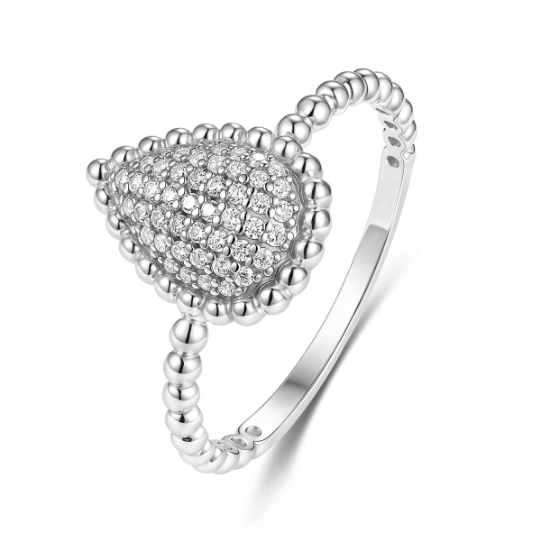 Kugel-Ring Drop Zirkonia Silber 925/000 rhodiniert