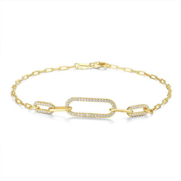 Armband 5 Elemente Zirkonia Silber 925/000 vergoldet