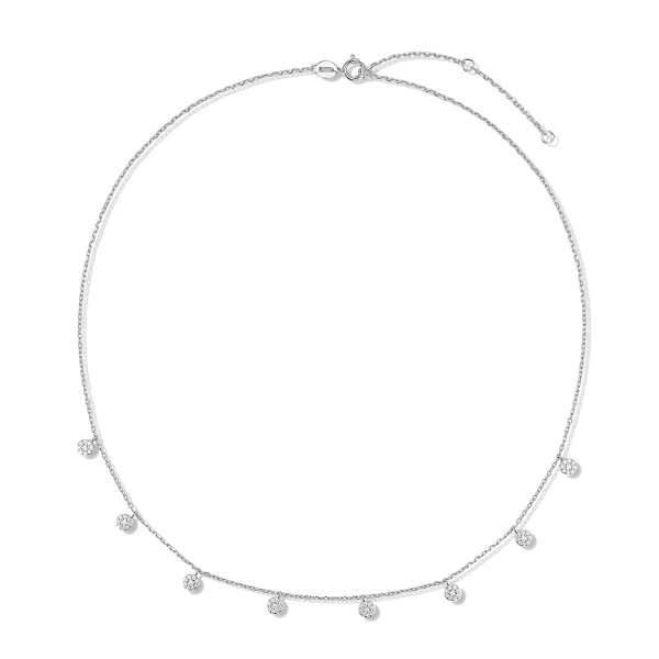 Collier 45/42/40 cm mit Einhängern 72 Zirkonia Silber 925/000 rhodiniert