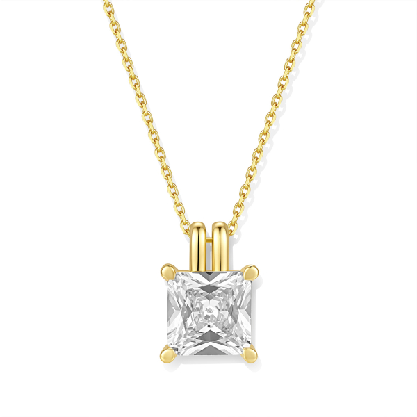 Preview: Collier 925 Silber 45 cm, verstellbar auf 42 und 40 cm, Anhänger mit 10 Zirkonia, vergoldet oder rhodiniert