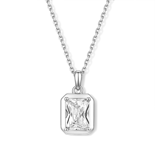 Collier 925 Silber 45 cm, verstellbar auf 42 und 40 cm, mit Anhänger Zirkonia, vergoldet oder rhodiniert