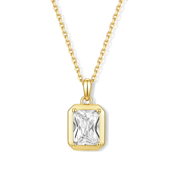 Collier 925 Silber 45 cm, verstellbar auf 42 und 40 cm, mit Anhänger Zirkonia, vergoldet oder rhodiniert