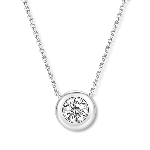 Collier 925 Silber 45 cm, verstellbar auf 42 und 40 cm, mit Anhänger Zirkonia, vergoldet oder rhodiniert