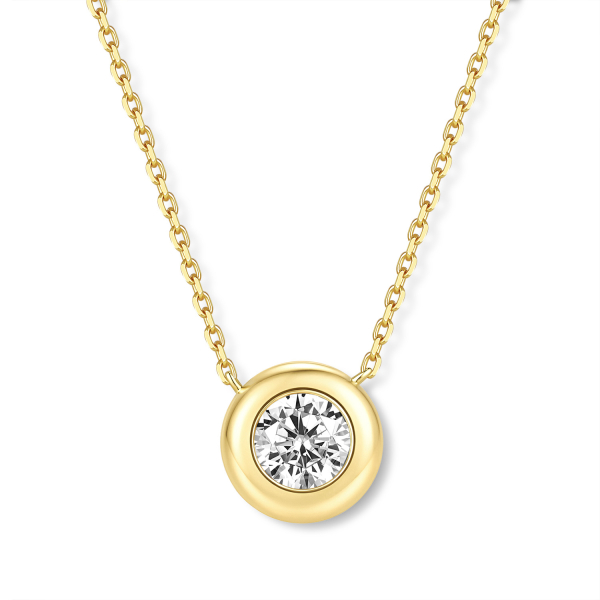 Preview: Collier 925 Silber 45 cm, verstellbar auf 42 und 40 cm, mit Anhänger Zirkonia, vergoldet oder rhodiniert