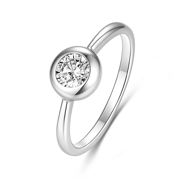 Damenring Silber 925 mit Zirkonia, rhodiniert