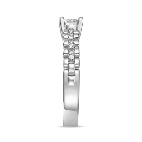 Damenring Silber 925 mit 17 Zirkonia, rhodiniert