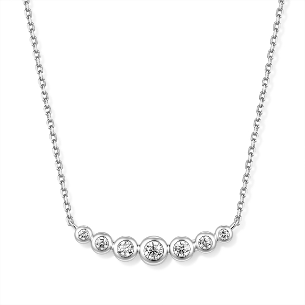 Collier 45/42/40cm Anhänger 7 Zirkonia Silber 925/000 rhodiniert