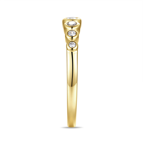 Preview: Damenring 7 Zirkonia Silber 925/000 vergoldet