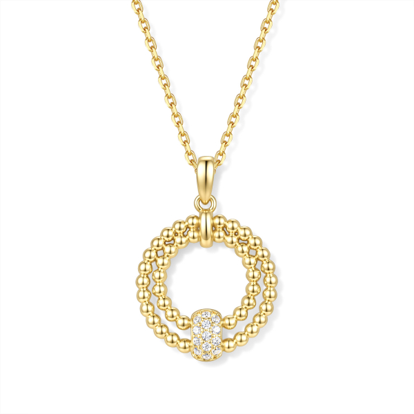 Preview: Collier 925 Silber 45 cm, verstellbar auf 42 und 40 cm, Anhänger mit 13 Zirkonia, vergoldet oder rhodiniert