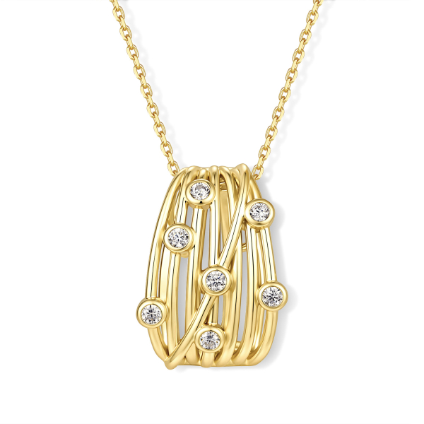 Preview: Collier 925 Silber 45 cm, verstellbar auf 42 und 40 cm, Anhänger mit 7 Zirkonia, vergoldet oder rhodiniert