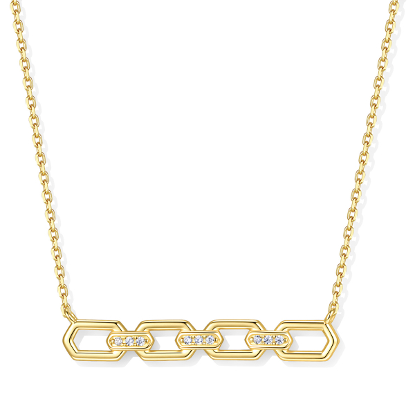 Preview: Collier 925 Silber 45 cm, verstellbar auf 42 und 40 cm, mit Anhänger 9 Zirkonia, vergoldet oder rhodiniert