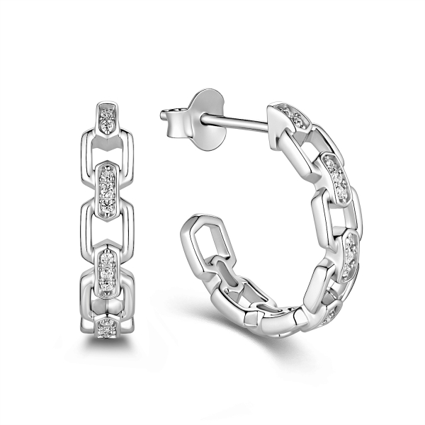 Ohrstecker 925 Silber, mit 36 Zirkonia, rhodiniert oder vergoldet