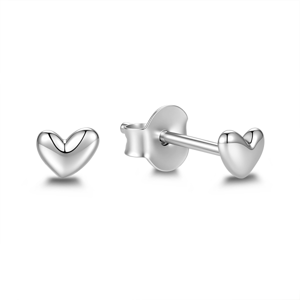 Ohrstecker Herz 3x4mm Silber 925/000 rhodiniert