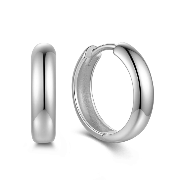 Klappcreolen hochglanz 17/4mm Silber 925/000 rhodiniert