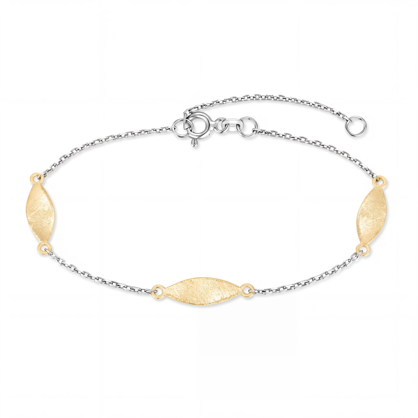 Armband Bicolor 16+3cm Silber 925/000 rhodiniert & vergoldet