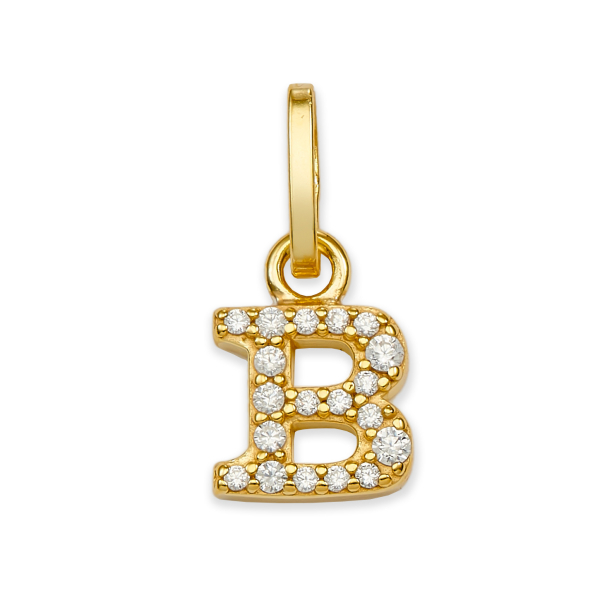 Buchstabenanhänger mit Zirkonia Gold 333/000