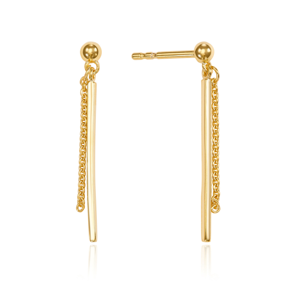 Ohrstecker Stab/Kette Gold 333/000