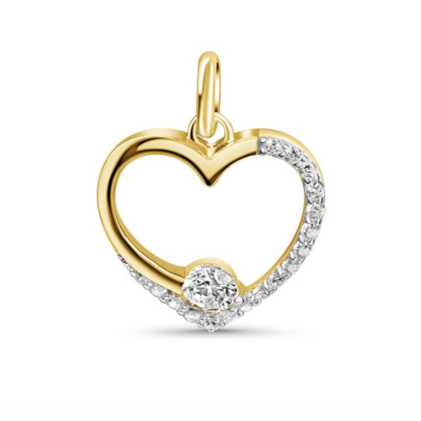 Anhänger Herz mit 18 Zirkonia Gold 333/000