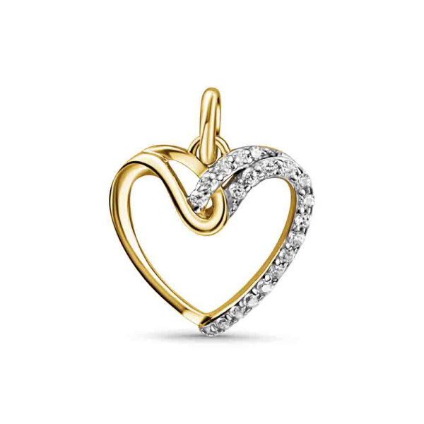 Anhänger Herz mit 20 Zirkonia Gold 333/000