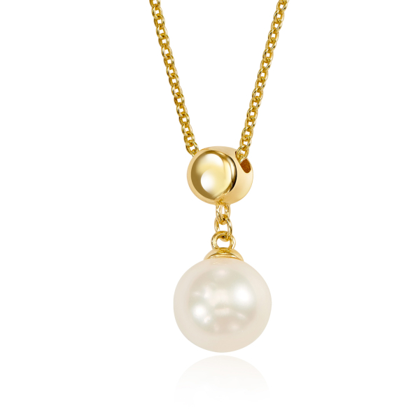 Collier mit Süßwasser-Zuchtperle 7,5-8mm Gold 333/000