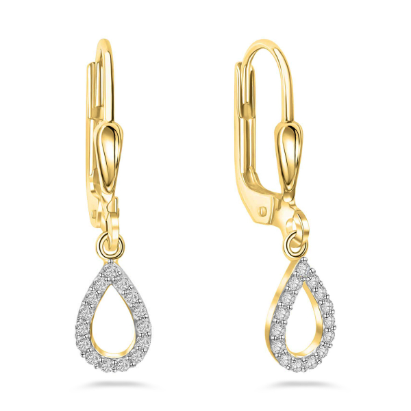 Ohrhänger mit 30 Zirkonia Gold 333/000