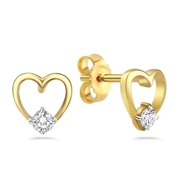 Ohrstecker Herz mit Zirkonia Gold 333/000