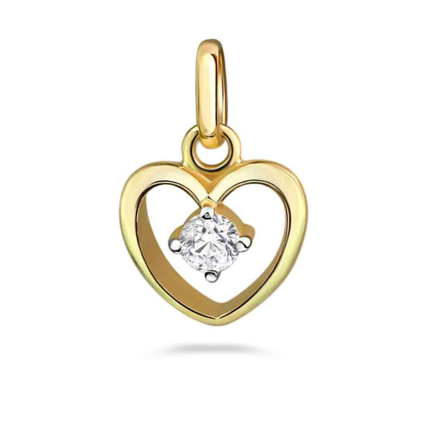 Anhänger Herz mit Zirkonia Gold 333/000