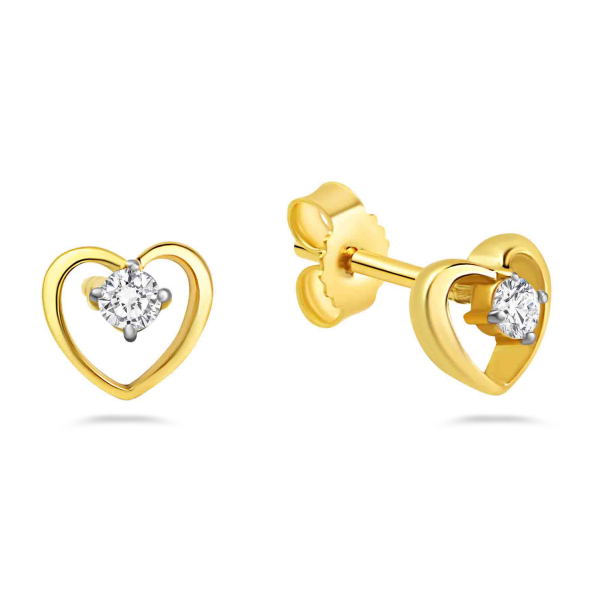 Ohrstecker Herz mit Zirkonia Gold 333/000
