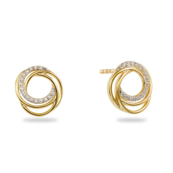 Ohrstecker mit 32 Zirkonia Gold 333/000