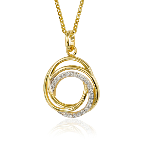 Anhänger mit 21 Zirkonia Gold 333/000