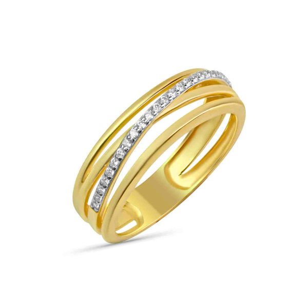 Damenring mit 25 Zirkonia Gold 333/000