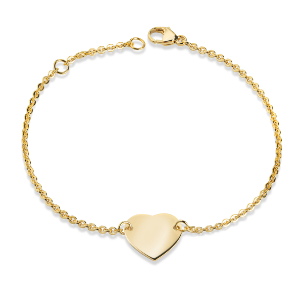 ID-Armband für Damen Herz 12x11mm Gold 333/000