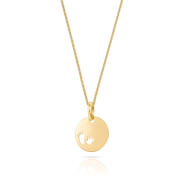 Anhänger Gravurplatte Hand / Fuß Gold 333/000