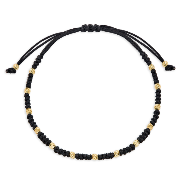 Textilarmband mit 15 Goldkugeln Gold 333/000