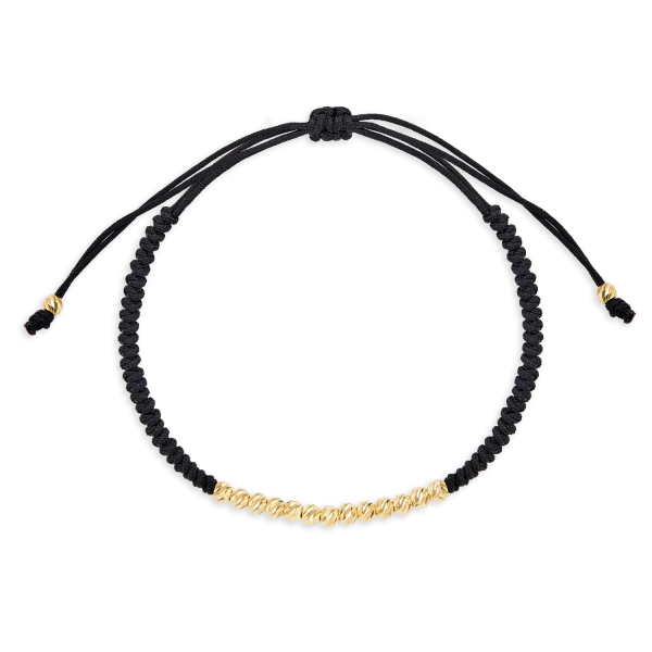 Textilarmband mit 15 Goldkugeln Gold 333/000