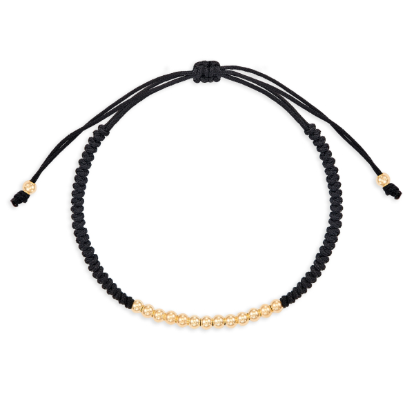 Textilarmband mit 15 Goldkugeln Gold 333/000