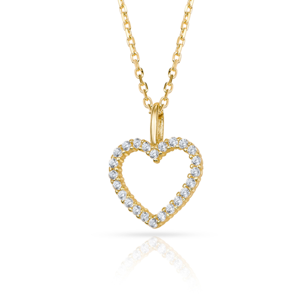 Collier Herz 24 Zirkonia Gold 333/000