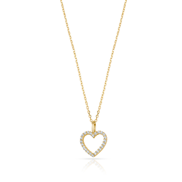 Collier Herz 24 Zirkonia Gold 333/000