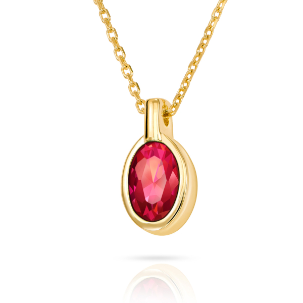 Collier Zirkonia rubinrot Gold 333/000