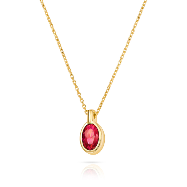 Collier Zirkonia rubinrot Gold 333/000