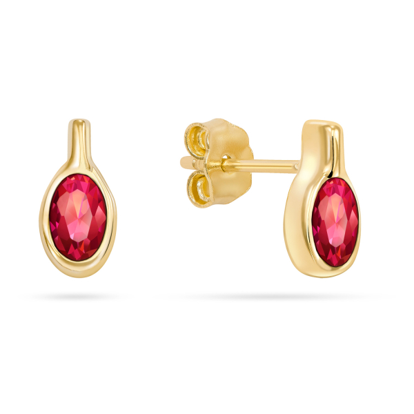 Ohrstecker Zirkonia rubinrot Gold 333/000