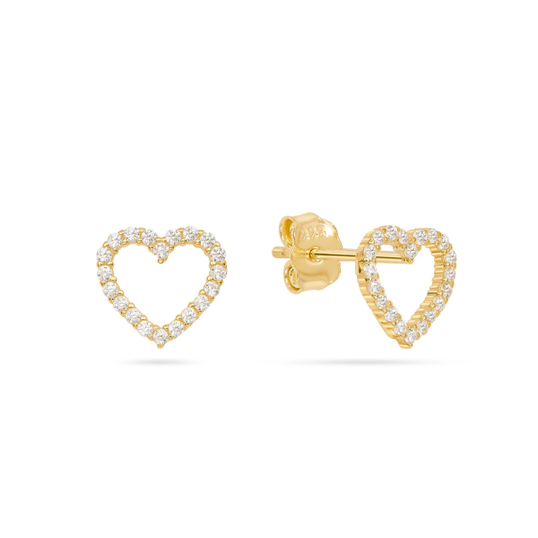 Ohrstecker Herz 40 Zirkonia Gold 333/000