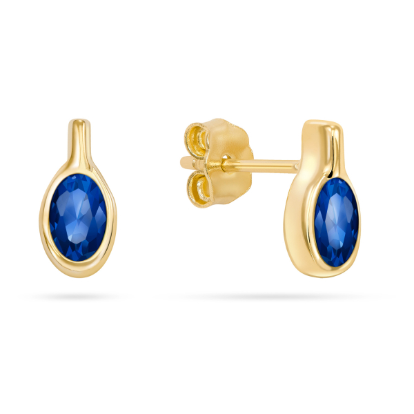 Ohrstecker Zirkonia safirblau Gold 333/000