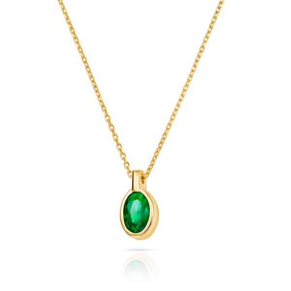 Collier Zirkonia smaragdgrün Gold 333/000
