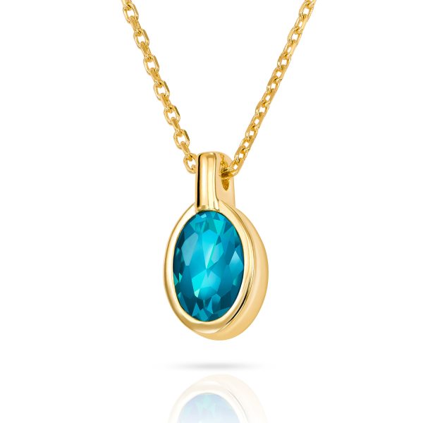 Collier Zirkonia aquamarine Gold 333/000