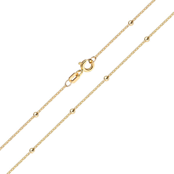 Armband Ankerkette rund mit Kugeln 19/17cm Gold 333/000