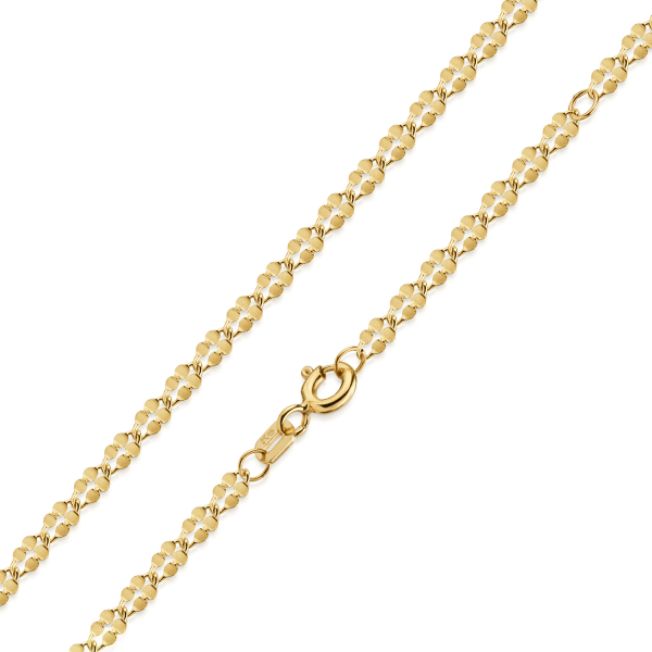 Plättchenkette 3mm breit 42/45cm lang Gold 333/000