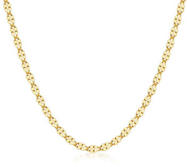 Preview: Plättchenkette 3mm breit 42/45cm lang Gold 333/000