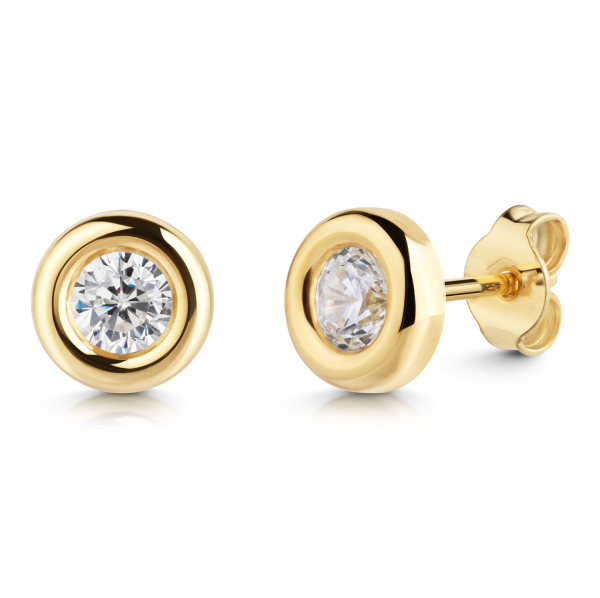 Ohrstecker Ø 7mm mit Zirkonia Gold 333/000