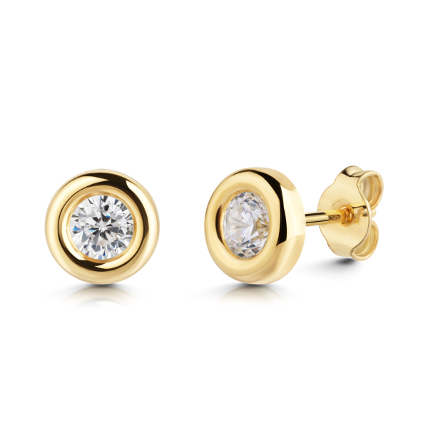 Ohrstecker Ø 5,5mm mit Zirkonia Gold 585/000